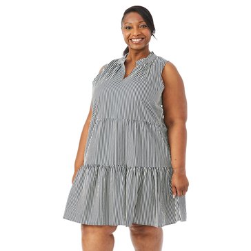 Yarn & Sea Women's Poplin Tiered Mini Dress (Plus Size)