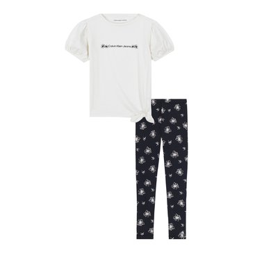 Calvin Klein Toddler Girls' Puff Sleeve Tunic Legging Set