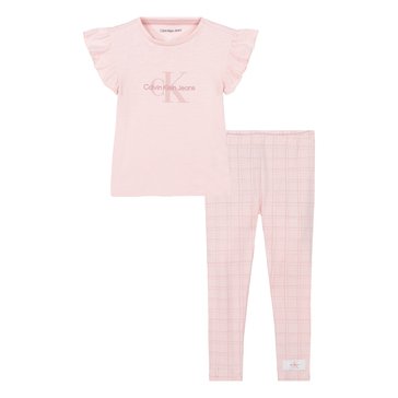 Calvin Klein Little Girls' Flutter Sleeve Tunic Legging Set