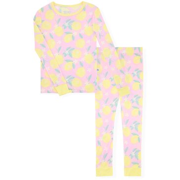 Sleep On It Little Girls' Lemons Tight Fit Sleep Set, 2-Piece 
