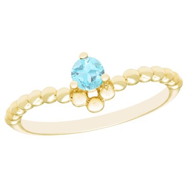 Aquamarine Contour Beaded Ring