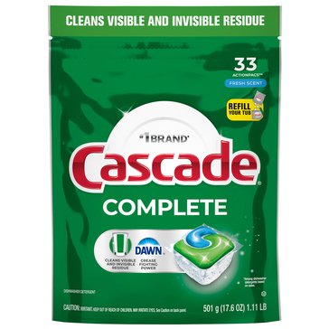 Cascade Complete Action Pacs Dishwasher Detergents, Fresh Scent