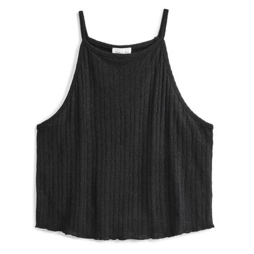 Yarn & Sea Women's Pointelle High Neck Tank
