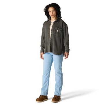 Carhartt Womens Oversized Heavyweight Long Sleeve Waffle Knit Shirt
