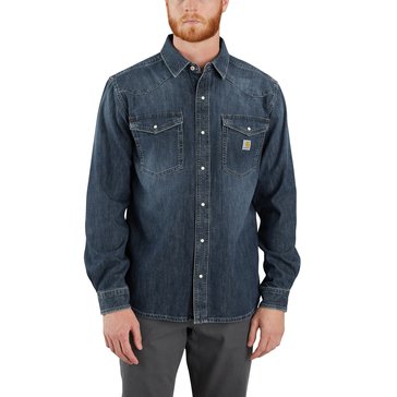 Carhartt Men's Montana Relaxed Fit Midweight Long Sleeve Denim Shirt
