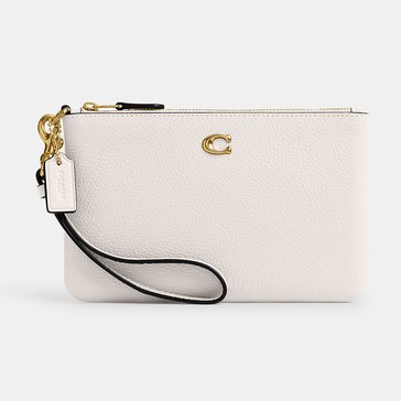 COACH Polished Pebble Leather Small Wristlet