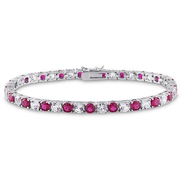 Sofia B. 14 1/2 cttw Created Ruby and Created White Sapphire Bracelet