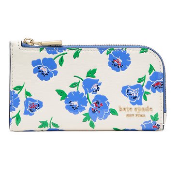 Kate Spade New York Devin Springtime Blooms Embossed Saffiano Leather Small Slim Bifold Wallet