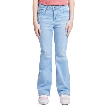 Liberty & Valor Little Girls' Basic Flare Light Wash
