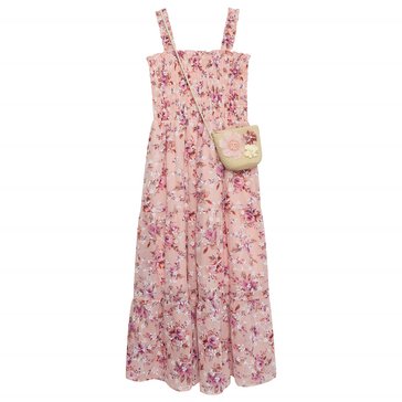 Speechless Big Girls' Puff Print Smocked Maxi Dress