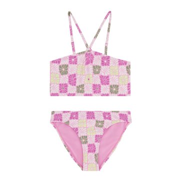 Roxy Big Girls' Floral Check Swimsuit 2-Piece 
