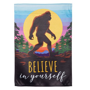 Evergreen Big Foot Believe In Yourself Suede Garden Flag