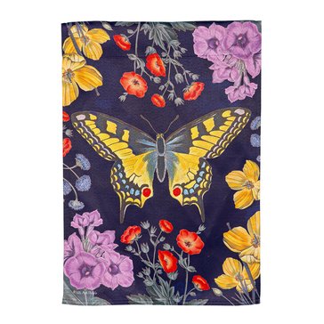 Evergreen Butterfly Garden Suede Garden Flag