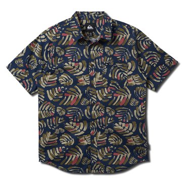 Quiksilver Men's Shades Classic Stretch Solid Short Sleeve Woven Top