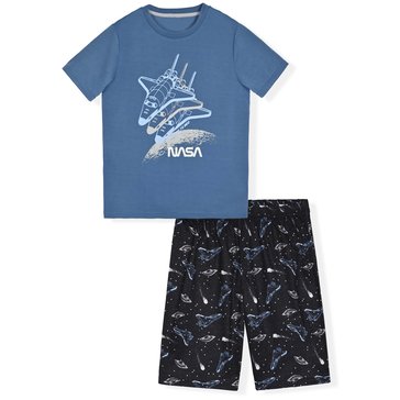 Sleep On It Big Boys' Nasa Shirt And Shorts Pajama Set