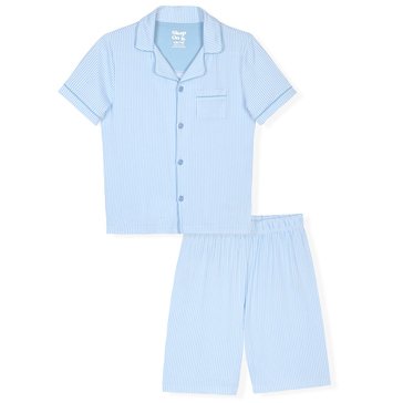 Sleep On It Little Boys' Stripes Coat Pajama Set 2-Piece