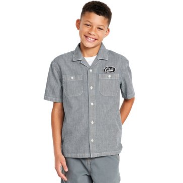 Old Navy Big Boys' Short Sleeve Mechanic Striped Shirt