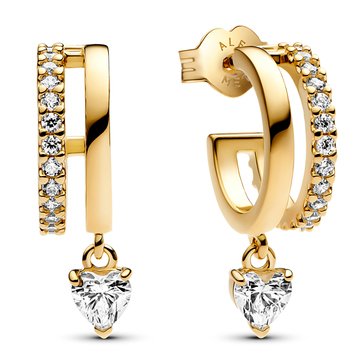 Pandora Dangling Heart Hoop Earrings