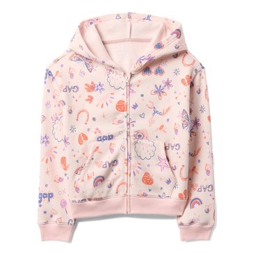 Gap Big Girls' Doodle Print Zip Front Hoodie