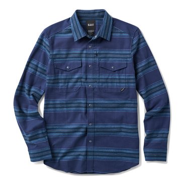 5.11 Men's Austin Yarn Dye Horizontal Stripe Mid-weight Flannel Shirt