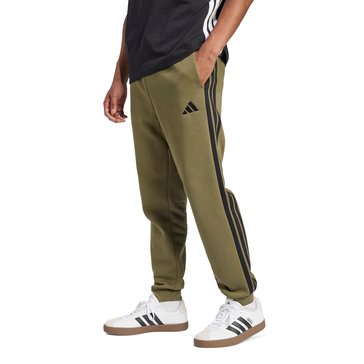 Adidas Men's 3 Striped Fleece Tapered Cuffed Pants