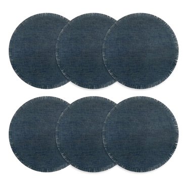 Homewear Linens Cedar Fringe Round Textiline Placemat, 6-Pack