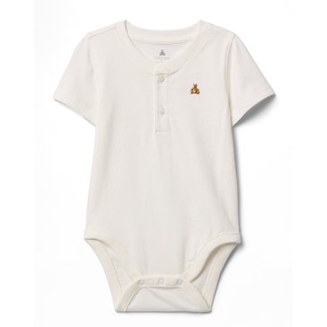 Gap Baby Boys' V-Neck Short Sleeve Henley Bodysuit