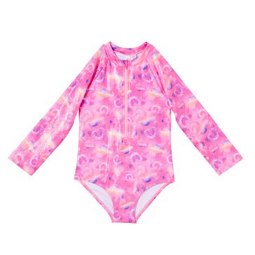 Pink Platinum Big Girls' One Piece Butterfly Swimsuit