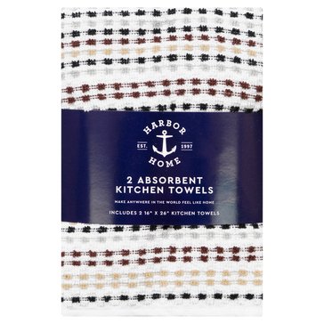 Harbor Home Stripe Pebble Yarn Dye Kitchen Towel, 2-Pack