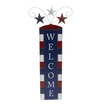 Gerson Metal Welcome Americana Firework Yard Stake