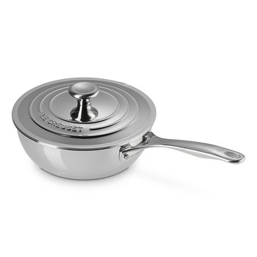 Le Creuset Stainless Steel Saucier Pan with Lid