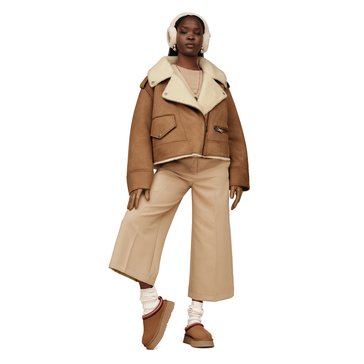 Ugg Women's Finnian Luxefluff Moto Faux Suede Jacket