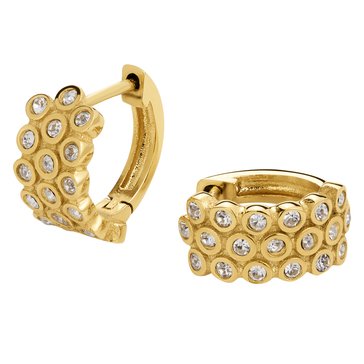 D. Louise Triple Bezel Hoop Earrings