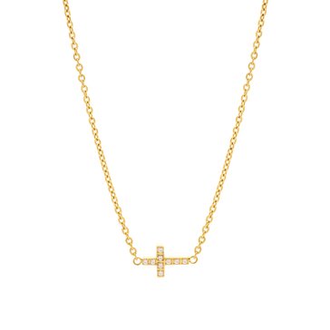 D. Louise Pave Sideways Cross Necklace