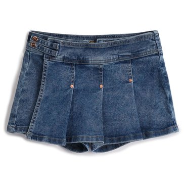 YMI Big Girls' Pleated Denim Skort