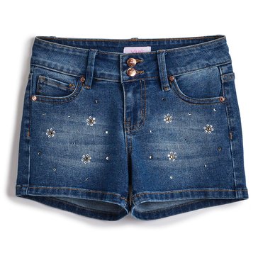 YMI Big Girls' 5-Pocket 2 Button Denim Shorts