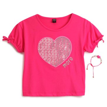 Sweet Butterfly Big Girls' Embellished Top with Gift