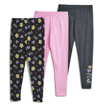 Sweet Butterfly Big Girls' Love Leggings 3-Pack