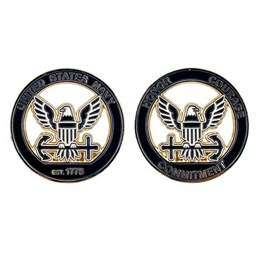 Navy Pride Sun Eagle Cut Out 2 Coin