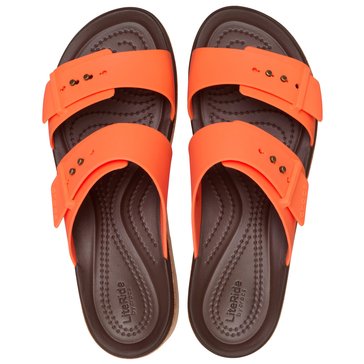 Crocs Women's Brooklyn Cork Buckle Low Wedge Sandal