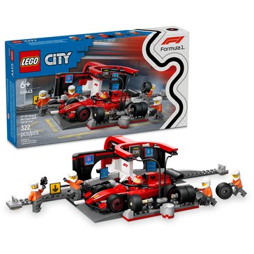 LEGO City F1 Pit Stop & Pit Crew with Ferrari Car Set (60443)