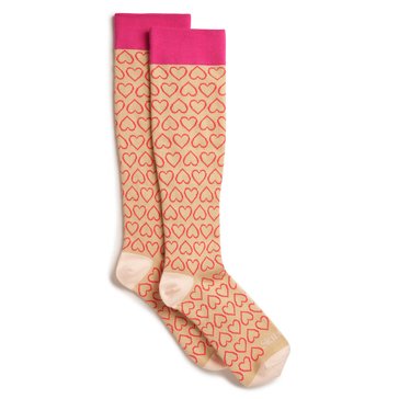 Legale Women's Outline Heart Knee High Compression Socks