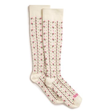 Legale Women's Vertical Ditzey Floral Knee High Compression Socks