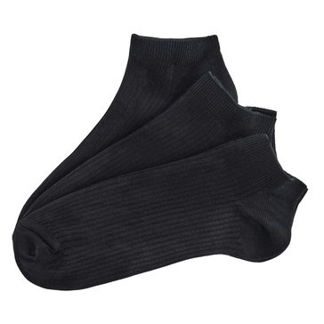 Legale Women's Ribbed Nylon Lowcut Socks, 3-Pack 