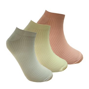 Legale Women's Ribbed Nylon Lowcut Socks 3-Pack
