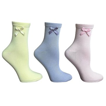 Legale Women's Super Soft Bow Ankle Socks 3-Pack