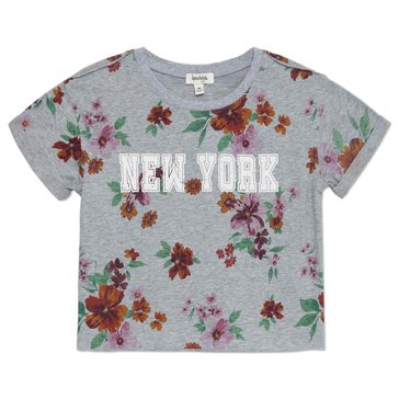 Speechless Big Girls' Floral New York Graphic Tee