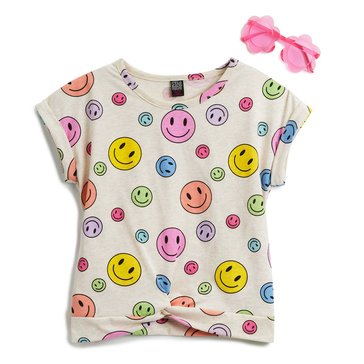 Star Ride Little Girls' Smile Twist Hem Top