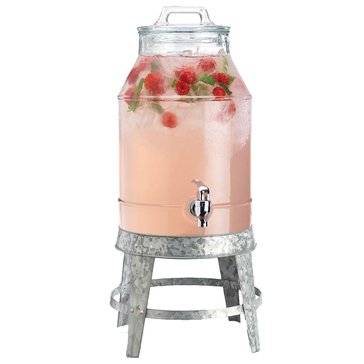 Home Essential Fiddle and Fern Beverage Dispenser with Base