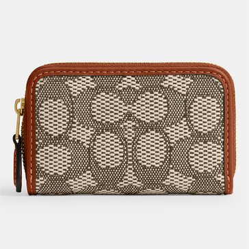 COACH Signature Jacquard Essential Small Zip Around Card Case